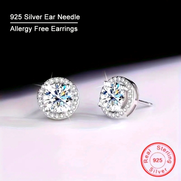 Women's Halo Style Earrings - Picture 2 of 4